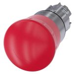 3SU1050-1HB20-0AA0-EMERGENCY STOP mushroom pushbutton, 22 mm, round, metal, shiny, red, 40 mm, positive latching, acc. to EN ISO 13850, rotate-to-unlatch