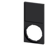 3SU1900-0AQ10-0AA0-Label holder, 22mm, frame rectangular at the bottom, black, for labeling plate 27mm x 27mm, for gluing