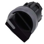 3SU1032-2BF10-0AA0-Selector switch, illuminable, 22 mm, round, plastic with metal front ring, black, selector switch