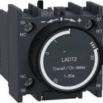 SCHNEIDER LADT2 - Time delay auxiliary contact block Tesys D 1NO 1NC on delay 0.1-30s, front, screw clamp terminals
