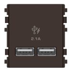 8432USB_BZ -  2 Ports 2.1A USB, 2 Modules Size, Bronze