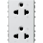 84426LUES2_WE - 250V 16A Twin Universal 3 Pin Socket 3M Sized Module