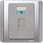 E3031RJ_GS -  1 Gang RJ11 4 Pin Telephone Outlet, Grey Silver