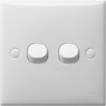 E32_1_2AR_WE - S-Classic - 1-way switch - 2 gangs - white