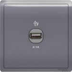 E8231USB_LS - Pieno - 1 x 2.1A USB Charger - Lavender Silver