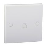 ET01/4 WE - Telephone outlet, S-Classic, 1 gang, 4 wire, white, with shutter