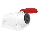 PKF16W435 - PratiKa socket - screw - angled - 16A - 3P + N + E - 380...415 V AC - wall