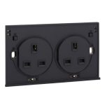 UST25-A00 - Twin gang 13A 250V Ulti switched BS socket module, amber LED