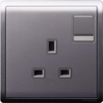 SCHNEIDER E8215_LS-13A 250V 1Gang switched socket,Lavender Silver