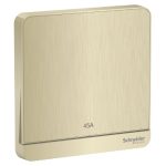 Schneider Avatar On - E8331D45N_GH - Switch, AvatarOn, 2-pole 1-way, LED, brass terminal, IP20, metal gold hairline
