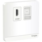 Schneider Avatar On - E8332HDRJS5_WE - data socket, HDMI + RJ45, White