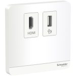 Schneider AvatarOn - E8332HDUSB_WE - data socket, HDMI + USB, White