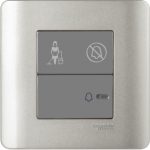 E8431BPDM_SA-1 Gang Bell Switch w/Illuminated "DoNotDisturb&PleaseCleanUp" Sym.,Silver Satin