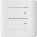 E8432/2 WE -  ZENcelo - 16A 250V - 2 gang 2 way switch without ondicator (WE)