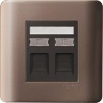 Schneider ZENcelo - 2 gang RJ11 telephone outlet (SZ)