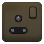 SCHNEIDER GGBL3090BMBS-Lisse - Round Pin Switched Socket - 1 gang - 15A Mocha Bronze with Black int