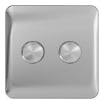 SCHNEIDER GGBL6022CPCS-Lisse - Universal Dimmer - 2 gang 2 way - 250W/VA Polished Chrome