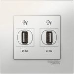 Schneider Vivace - 2 x 2.1A USB Charger - White