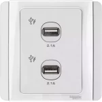 SCHNEIDER E3032USB_WW-NEO - 2 x 2.1A USB Charger - White