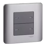 SCHNEIDER E8434/1_SA-Zencelo- 16Ax 4 Gang 1 Way Full-Flat Switch With Ondicator - Silver Satin.