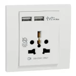 SCHNEIDER KB42616USB_WE-Vivace 16A International Socket with 2.1A USB, White