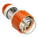 CLIPSAL 56P320_EO-56 Series Straight Plug IP66, 250V 20A - 3 Round Pins | Electric Orange