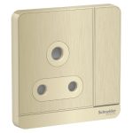 Schneider electric - Switched socket, AvatarOn, LED, screw terminal, IP20, metal gold hairline E8315_15N_GH_G11