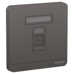 SCHNEIDER E8331RJS_DG-wallplate for 1 keystone RJ45, Dark grey