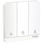 SCHNEIDER E8333DMWS_WE-AvatarOn, 3 switches, 16AX, 250V, 1 way, LED, White