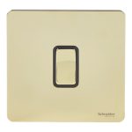 SCHNEIDER GU1412BPB-electric Ultimate Screwless flat plate - 1-pole 2-way plate switch - 1 gang - brass