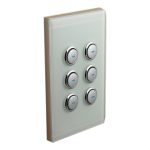Clipsal Wall Plate, C-Bus, Saturn, key input unit, E-Series, 6 keys, white E5086NL-GF