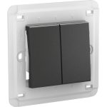 Schneider electric - Unica - switch - 2-way - 16 AX 250 V AC - 2 gangs - graphite MGU5.242.12