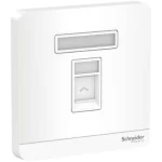 SCHNEIDER E8331RJS4_WE-1G Telephone Socket, Shuttered Wallplate