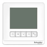 Thermostat, Spacelogic, fan coil on/off, standalone, LCD 5 Button, 4P, 3 fan, external sensor, 240V, white TC903-3A4DLSA
