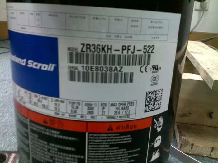 pl16641143 zr36kh pfj 522 electric copeland scroll compressor for air conditioner 220v 50hz 60hz 1phase 1