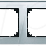 MERTEN 489260-M-PLAN REAL GLASS FRAME 2 GANG DIAMOND SILVER