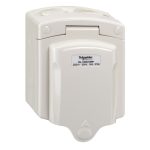 SCHNEIDER CSO316RP_GY-Kavacha - 16A - 250V - Surface Mount Single Gang Socket Outlet - IP56