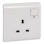 SCHNEIDER E8215DN_WE-13A 250V 1G DP Sw Socket with Neon and Dual Earth Terminal