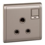 SCHNEIDER E8215/15NC_WG-Pieno 15A 250V 1 Gang 3 Round Pin Switched Socket with Neon Indicator