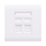 SCHNEIDER E8232RJS4_AS-Pieno - 2 gang telephone socket - keystone on shuttered wallplate