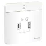SCHNEIDER E8332ACQUSB_WE-AvatarOn, USB charger, type A + C, 2.1…3 A, White