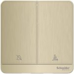 Schneider AvatarOn - E8332DMS_GH - 16AX 250V 2Gang 2Way Switch - Metal Gold Hairline