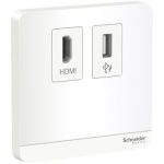 Schneider E8332HDUSB_WE -AvatarOn data socket, HDMI + USB, White