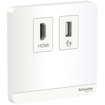 E8332HDUSB_WE_G11_369.jpg Schneider AvatarOn - E8332HDUSB_WE - data socket, HDMI + USB, White - Image 1