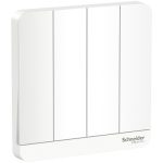 SCHNEIDER E8334L2LED_WE-AvatarOn, 4 switches, 16AX, 250V, 2 way, LED, White