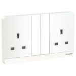 SCHNEIDER E83T25_WE-AvatarOn, 2 switched socket, 3P, 13 A, 250 V, White