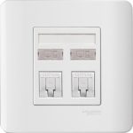 SCHNEIDER E8432RJ/6_WE-ZENcelo - 2 gang RJ45 data outlet - Cat 6