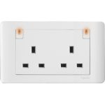 SCHNEIDER E84T25N_WE-Zencelo - 13A Twin Gang Switched Socket with Neon - White