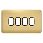 SCHNEIDER GGBL04GBSB-Lisse - Grid Plate - 4 module - Incl. Mounting Grid Satin Brass with Black int