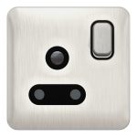 SCHNEIDER GGBL3090BSSS-Lisse - Round Pin Switched Socket - 1 gang - 15A Stainless Steel with Black int
